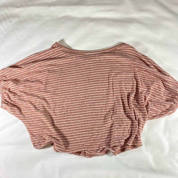 Free people rouched sleeve top striped S - Picture 2 of 4